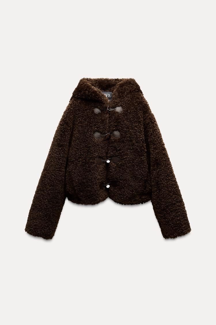 รหัส 0804 ZARA FAUX FUR TOGGLE JACKET