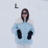 รหัส  0788  เสื้อขนเป็ดฟ้าคอเฟอร์