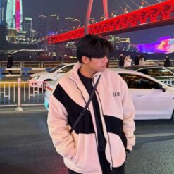 รหัส  0756  เสื้อบุขน เทา ดำ ขาว