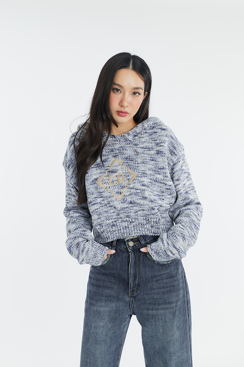 รหัส 0890 Coat Over CO KNITTING HOODIE - Image 2