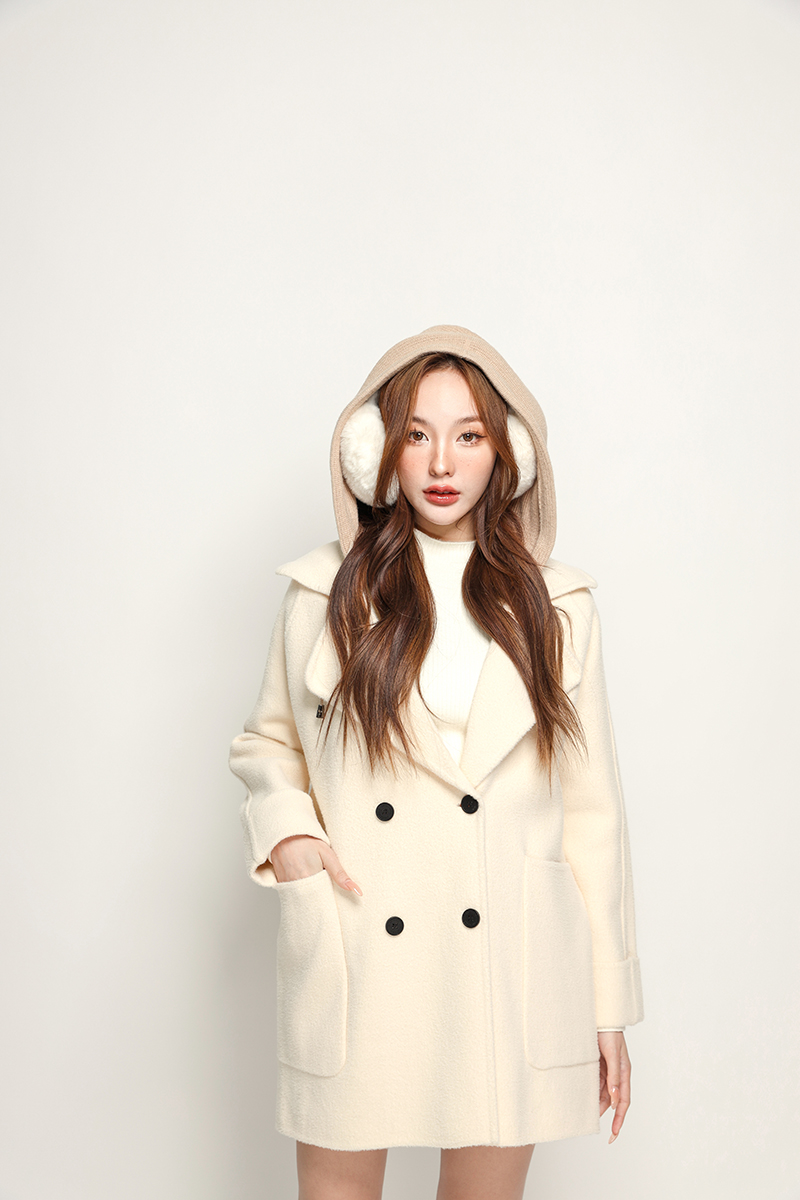รหัส 0672 Coat Over Autumn Wool Coat - Image 3